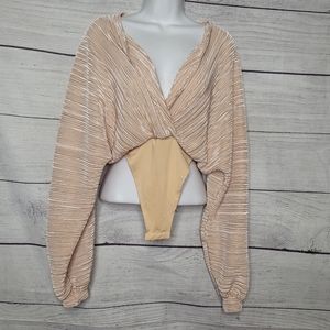 Women's Batwing Sleeves Bodysuit Small